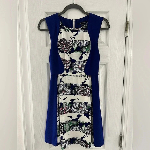 French Connection Blue Floral Dress - Picture 1 of 4